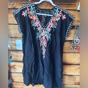 Apny Navy Flowery Dress